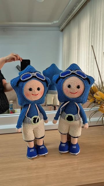 عروسک بافتنی فوفو دستساز ۳۵ سانتی